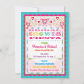 パペルピカドメキシカンフィエスタブライダルシャワー 招待状 (正面)