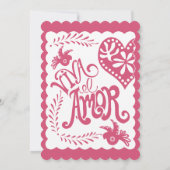 パペルピカドメキシカンフィ結婚エスタのバナー金ゴールド 招待状 (裏面)