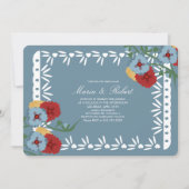 パペルピカドメキシカンボタニカル花模様フィエスタ 招待状 (正面)