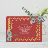 パペルピカドメキシカンボタニカル花模様フィエスタ 招待状 (スタンド正面)