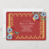 パペルピカドメキシカンボタニカル花模様フィエスタ 招待状 (正面)