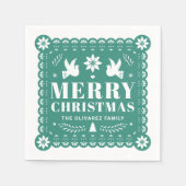 パペルピカドメキシコクリスマスナプキン スタンダードカクテルナプキン (正面)