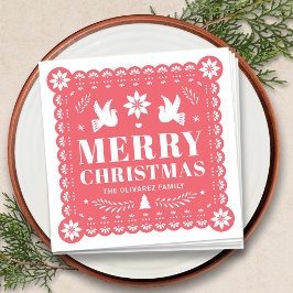 パペルピカドメキシコクリスマスナプキン スタンダードカクテルナプキン