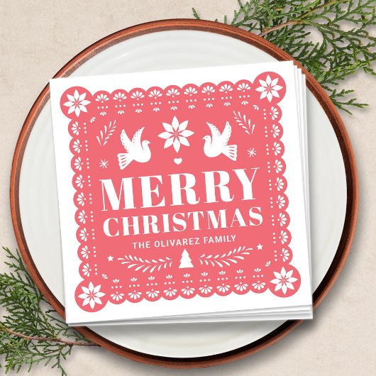 パペルピカドメキシコクリスマスナプキン スタンダードカクテルナプキン