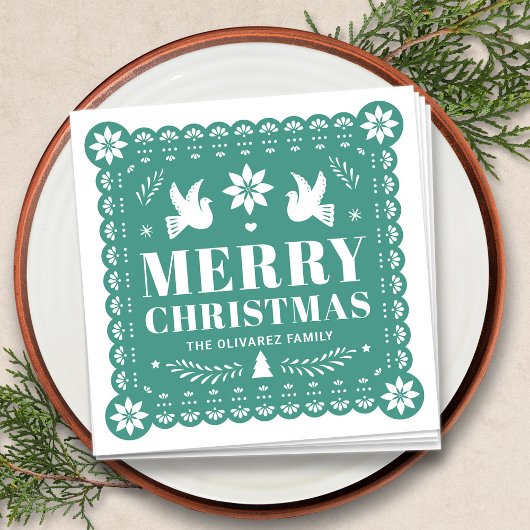 パペルピカドメキシコクリスマスナプキン スタンダードカクテルナプキン