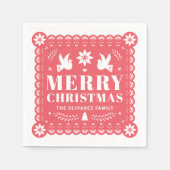 パペルピカドメキシコクリスマスナプキン スタンダードカクテルナプキン (正面)