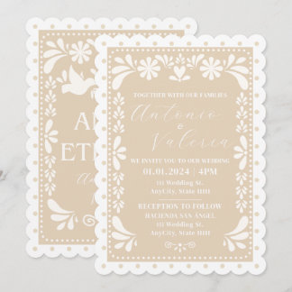 パペルピカドメキシコニュートラル結婚式招待状 招待状