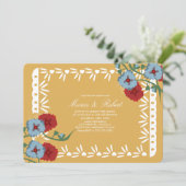 パペルピカドメキシコボタニカルフローラフィエスタイエロー 招待状 (スタンド正面)