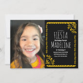 パペルピカドメキシコ誕生日フィエスタフローラ写真 招待状 (正面)