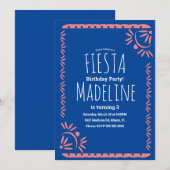 パペルピカドメキシコ誕生日フィエスタ縁どフローラ 招待状 (正面/裏面)