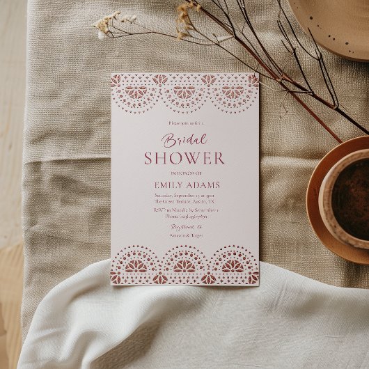 パペルピカドメスペインのキシカンブライダルシャワー 箔招待状