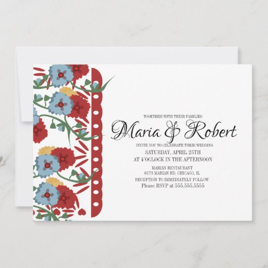 パペルピカドメ結婚キシカンの緑のつる植物フローラ 招待状 (正面)