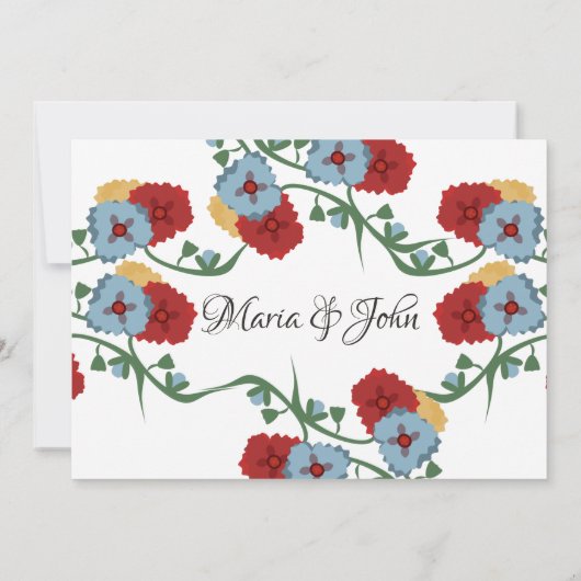 パペルピカドメ結婚キシカンの緑のつる植物フローラ 招待状 (裏面)