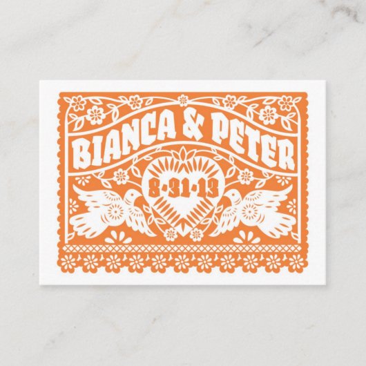 パペルピカドローヴェバーズオレンジ座席表 プレイスカード (正面)