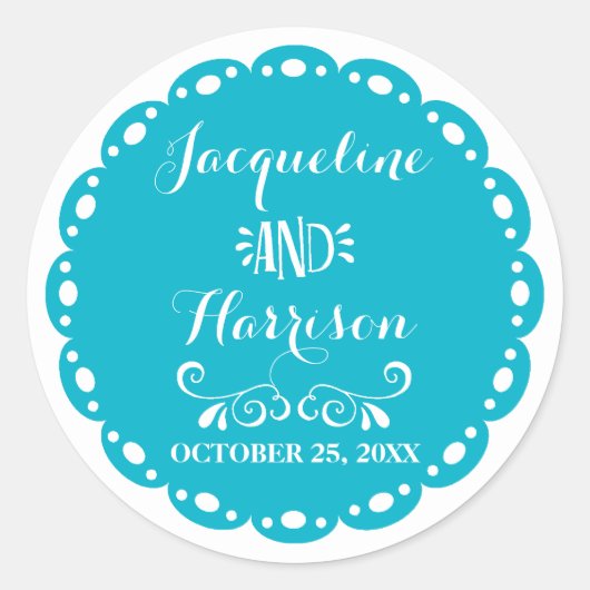 パペルピカド封筒用シールイエローフィエスタ結婚ズ ラウンドシール (正面)