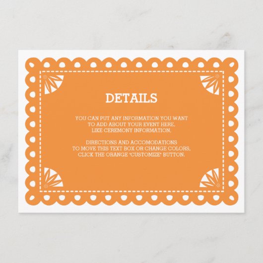 パペルピカド挿入カード – オレンジ エンクロージャーカード (正面)