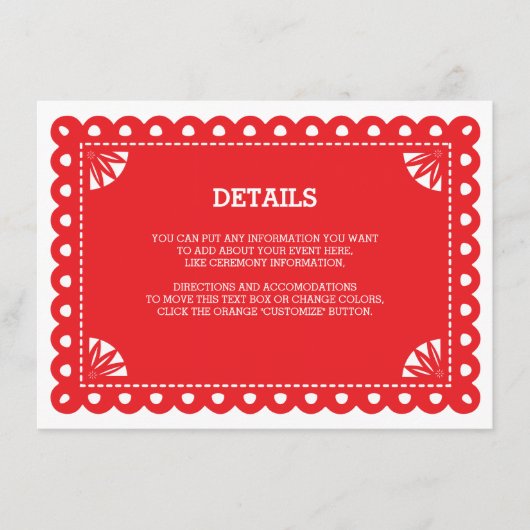 パペルピカド挿入カード – オレンジ エンクロージャーカード (正面)