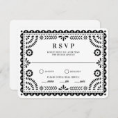パペルピカド白黒 |の結婚返信RSVPカード 出欠カード (正面/裏面)