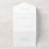 パペルピカド結婚のバナーアクア オールインワン招待状 (外側)