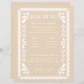 パペルピカド結婚のバーメニューモダンメキシコテーマ (正面/裏面)