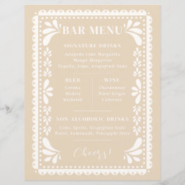 パペルピカド結婚のバーメニューモダンメキシコテーマ