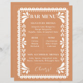 パペルピカド結婚のバーメニューモダンメキシコテーマ (正面/裏面)