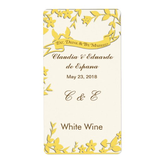 パペルピカド結婚式招待状 – ラブリードブ ラベル (正面)