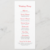 パペルピカド結婚式 プログラム – 赤 (裏面)