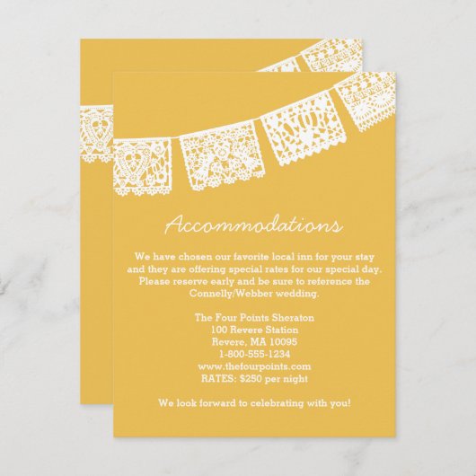 パペルピカド |の結婚宿泊カード エンクロージャーカード (正面/裏面)