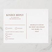 パペルピカド ニュートラル箔押し 結婚式 返信ハガキ RSVPカード 箔シーズンポストカード (裏面)