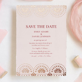 パペルピカード スペイン メキシコ 結婚式 Save the Date 箔招待状