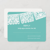 パペルモダンピカドカスタム色 |ウェディングRSVP 出欠カード (正面/裏面)