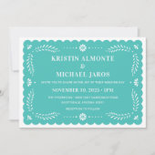 パペルモダンピカドメキシコ結婚式招待状 招待状 (正面)