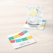 パペルモダンピカド |の結婚ブライダルシャワー スクエアペーパーコースター (インサイチュ)