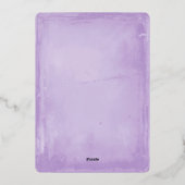 パペル素朴ピカドパープル金ゴールドキンセアニラ 箔招待状 (裏面)