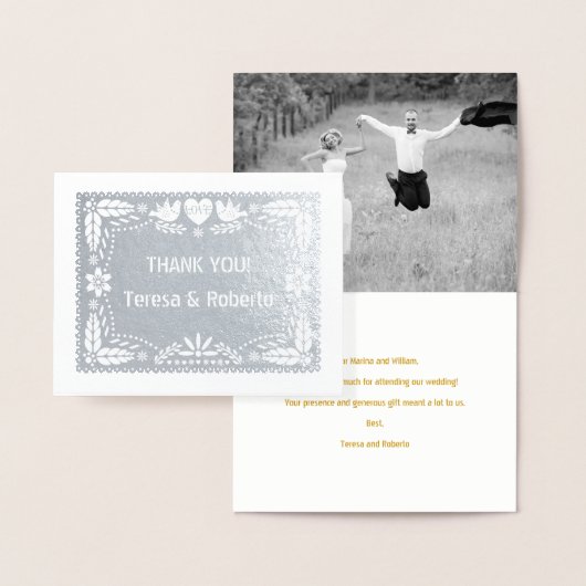 パペル結婚ピカドさんサンキューフォトシルバー 箔カード (ディスプレー)