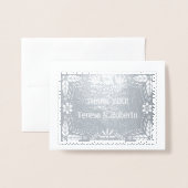 パペル結婚ピカドさんサンキューフォトシルバー 箔カード (封筒付き正面)