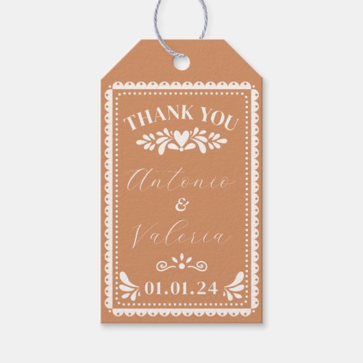 パペル結婚ピカドの感謝パーティーの好意ラベル ギフトタグ (正面)