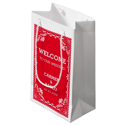 パペル・ピカカラフルドメ結婚キシカン スモールペーパーバッグ (正面アングル)