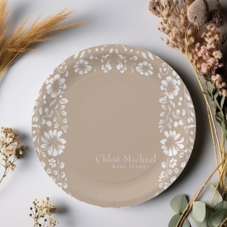 パペル・ピカドの赤ちゃんシャワー ペーパープレート