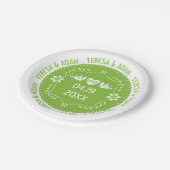 パペル・ピカドは鳥を愛する緑のメキシ結婚コの ペーパープレート (アングル)