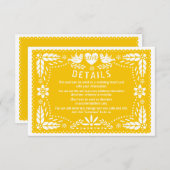 パペル・ピカドは鳥を愛する黄色結婚の詳細 エンクロージャーカード (正面/裏面)