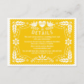 パペル・ピカドは鳥を愛する黄色結婚の詳細 エンクロージャーカード (正面)