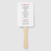 パペル・ピカド愛の鳥の赤い結婚式プログラム ハンドファン (裏面)