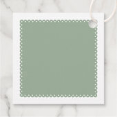 パペル・ピカド愛の鳥セージ緑結婚のフィエスタ フェイバータグ (裏面)