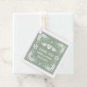 パペル・ピカド愛の鳥セージ緑結婚のフィエスタ フェイバータグ (インサイチュ)