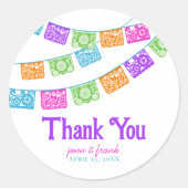 パペル・ピカド結婚のラベルに感謝 ラウンドシール (正面)
