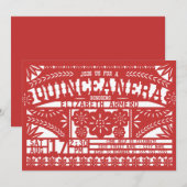 パペル・ピカド・キンセアニェラ招待状 招待状 (正面/裏面)