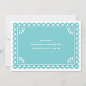 パペル ピカド ブライダル シャワー 招待状 - 青 (裏面)
