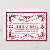 パペル・ピカド・ブルゴーニュ、白メキシコ・キンセアニラ 招待状 (正面)